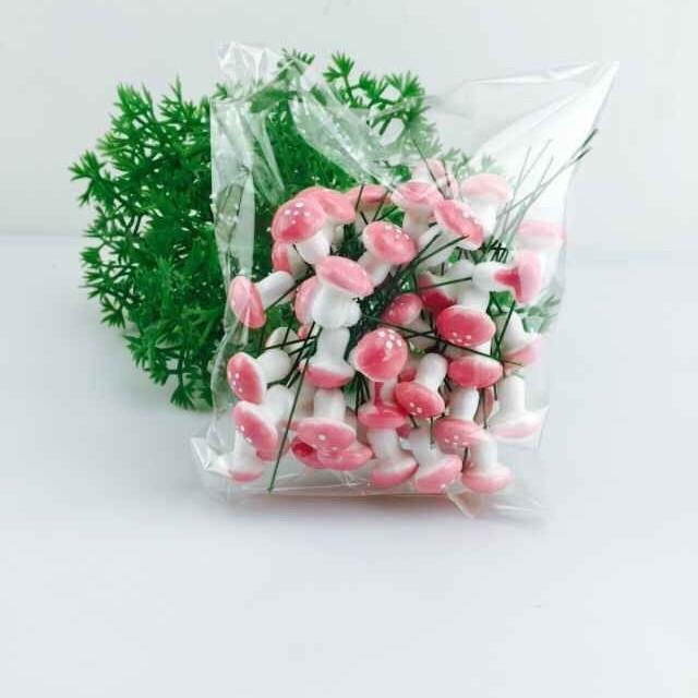 60 Imitation Plants, A Package of Colorful Small Mushrooms, Special Price Foam Mushroom Micro Landscape Potted Accessories