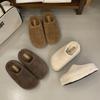 Thick-soled Plush Shoes Slippers Women's Shoes Wear 2025 New Autumn and Winter Versatile Plush Half-tray Shoes