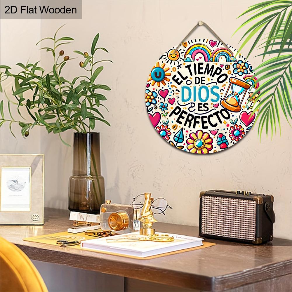 Wooden Chic Round Wall Art - Frameless, Perfect for Home, Cafe, Bedroom, Bar, Living Room Decor Unique Holiday Gift for Door, Wall, Home, Farmhous