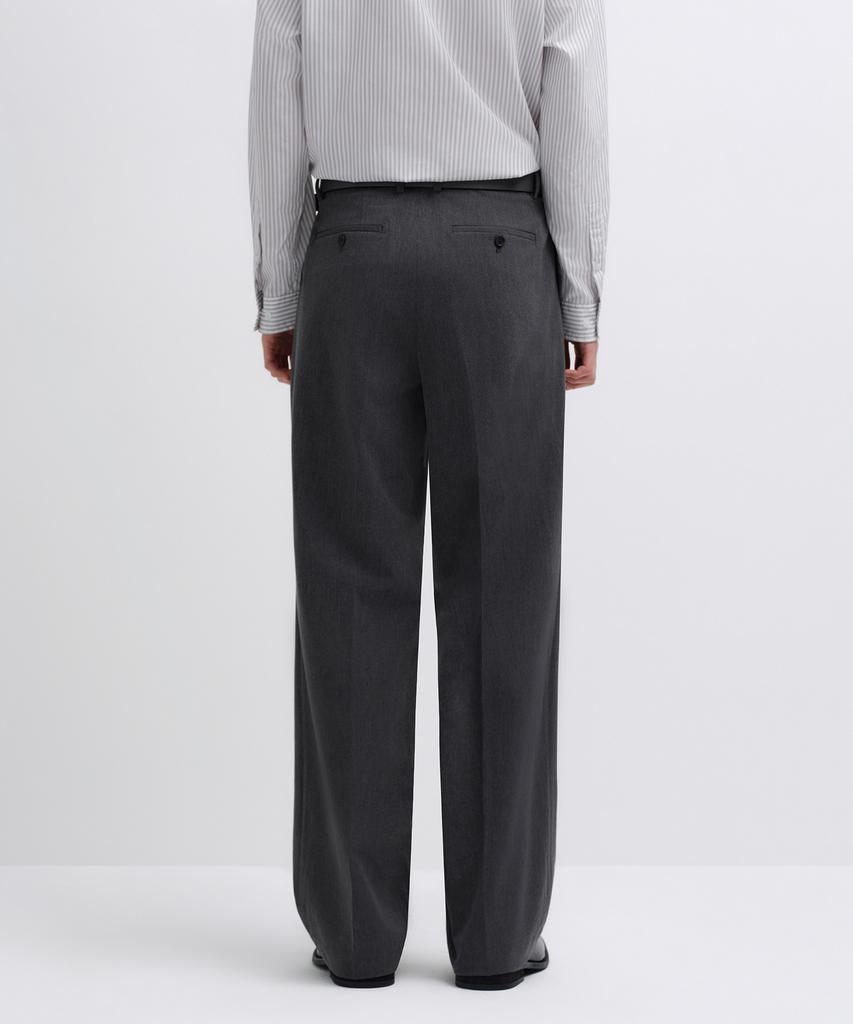 MUSINSA STANDARD Real Wide Hidden Banding Slacks [Medium Gray]
