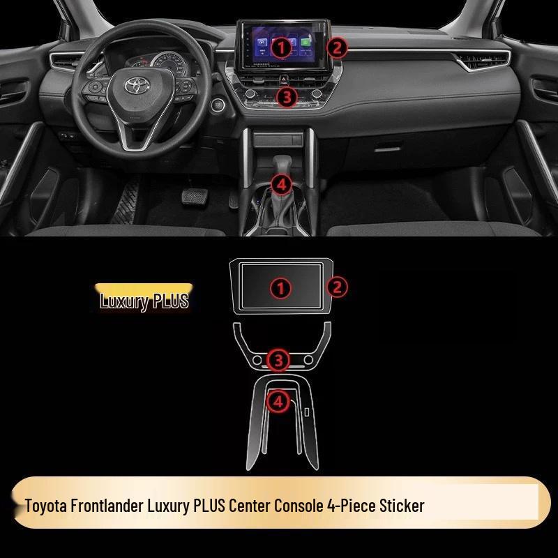 Защитная пленка для салона Toyota Frontlander - HD Clear для консоли, рычага переключения передач и декора панели приборов