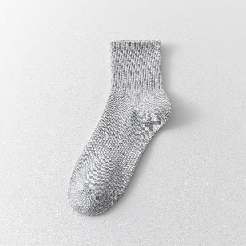 5 Pairs of Men's Spring and Summer Thin Deodorizing Sweat Absorbing Pure Cotton Tube Socks
