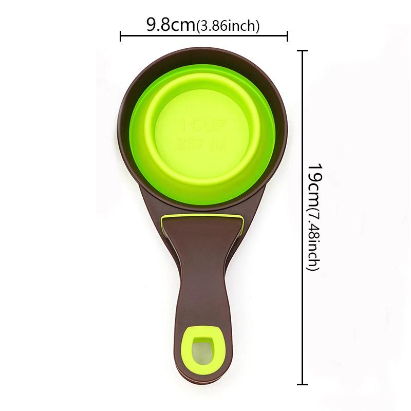 Collapsible Dog Food Scoop Pet Bag Clip Outdoor Bowl Measuring Cup Cat Food Sealing Clip Multifunctional Convenient Pet Supplies