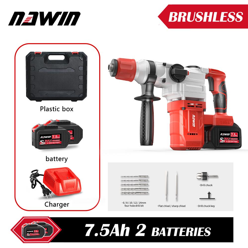 NAWIN Перфоратор высокой мощности тяжелый ударный электрический молоток бетонолом 21 В бесщеточный электрический молоток электроинструмент