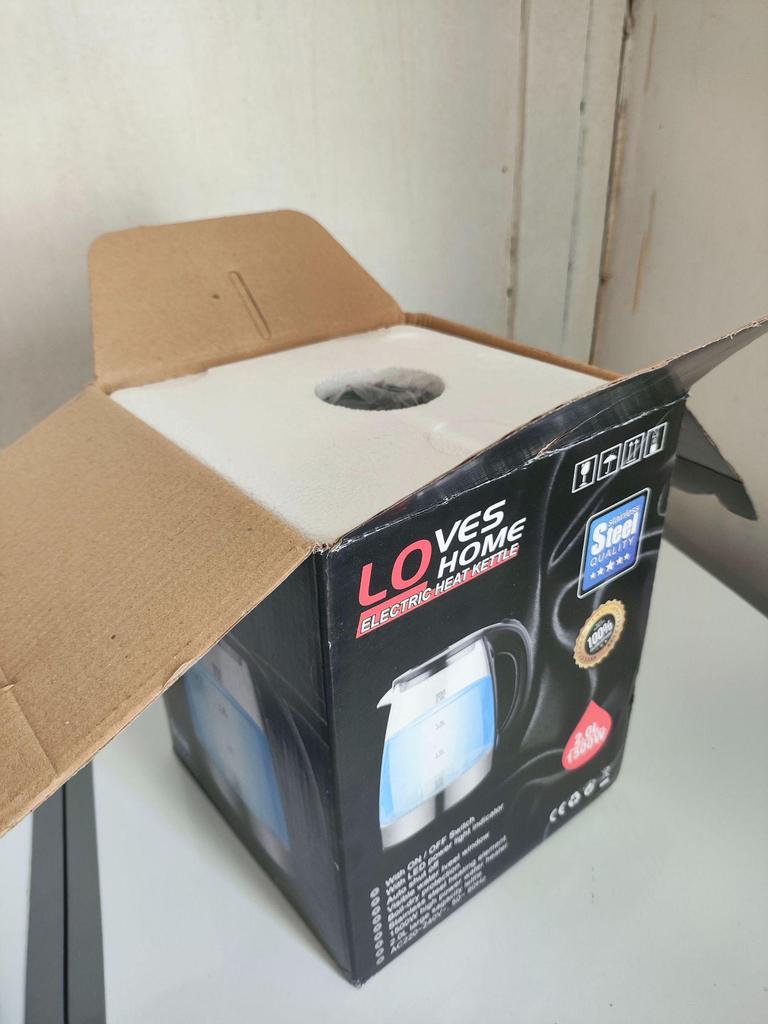 Электрический чайник с двумя напряжениями 110 В/220 В, нержавеющая сталь и стекло с синей светодиодной подсветкой