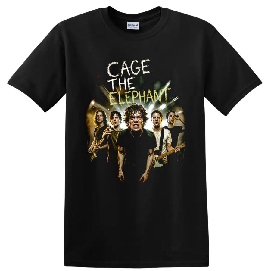 Cage The Elephant Rock Band Poster T Shirt w/ Guitar Stage Lights Music Art Tee