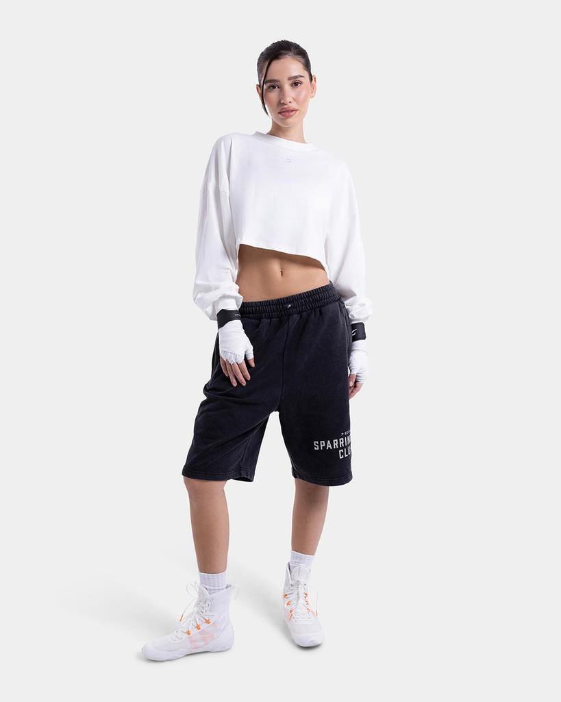 BOXRAW Strike Свободная укороченная футболка с длинным рукавом Bxrw-W-Osclst [Белый]