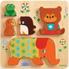 DJECO Woody Pile Mold Puzzle Animal Educational Puzzle Wooden Blocks Building Blocks Baby Montessori 1 Year Old Christmas (DJ01056)