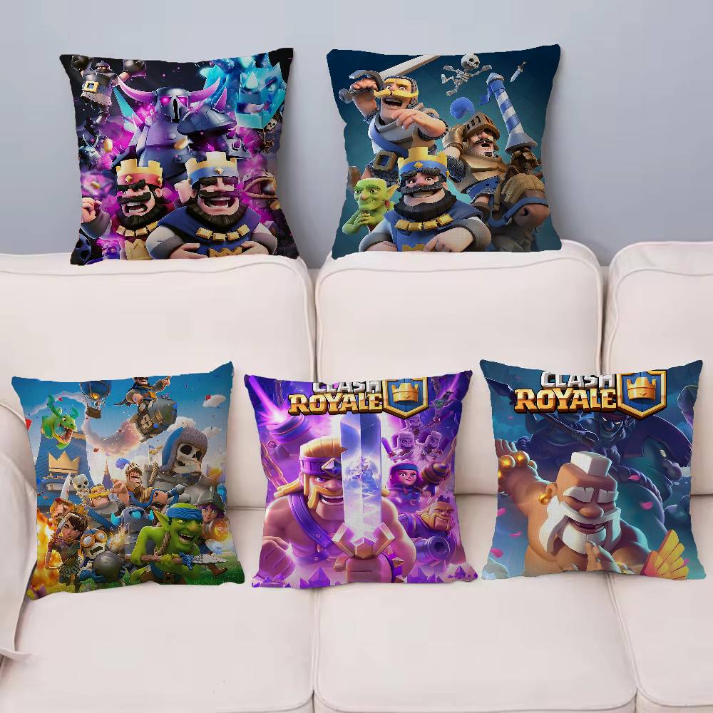 Card Games C-Clash R-Royale Real-Time Strategy Pillow Anime Pillow Sofa Bed Head Pillow Cover Cushion Cover 45X45 Cm Fashion