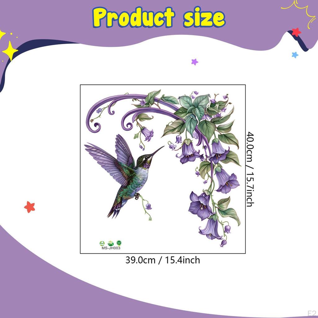 Птицы Цветок Наклейка на стену Фреска Ванная комната Школа Самоклеящаяся Современный Офис Арт Декор Садовая Комната