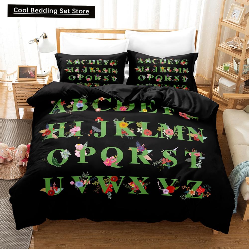 Комплект постельного белья Alphabet Lore Single Twin Full Queen King Size Комплект постельного белья для детей, девочек и мальчиков, комплект постельного белья в стиле аниме