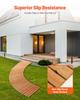 Wooden Garden Pathway, 7 ft x 17 in, Non-Slip Curved Garden Walkway, Roll Out Cedar Outdoor Walkway Path with Wire Rope Connection, Decorative Lawn
