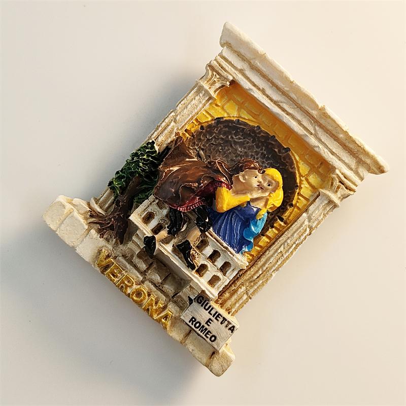 Италия Верона Ромео и Джульетта 3D Стереоскопические Туристические Сувениры Полимерная роспись Украшение дома Магниты на холодильник
