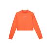 Sportswear Casual Stand Collar Crop Long Sleeve T-Shirt Women Tops Team-Orange CZ4421-891