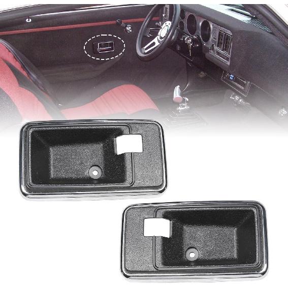 JDMSPEED Door Handle Style Interior Bezel Cup Set Replacement for Firebird/Trans Am & Camaro 1976-1981 Replace 1671194 1671195 Passenger and Driver