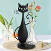 Handmade Iron Art Ornaments Flower Arrangement Creative Floral Art DIY Indoor Plants Home Decor Cartoon Cat Eco-Friendly Black