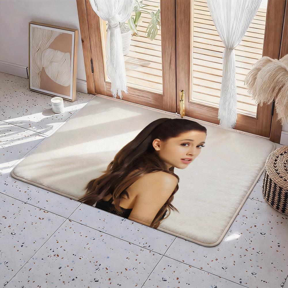 A Ariana G Grande Singer Floor Mat Eco Flannel Doormat Non Slip Odorless Indoor Floor Rug Soft Short Plush Home Mat