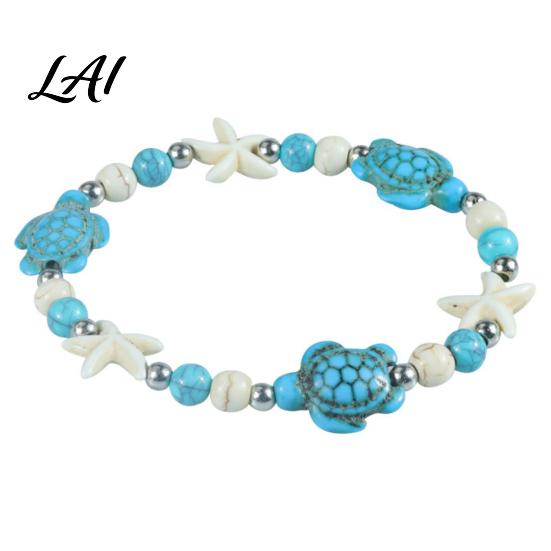 Flexible Rope Bracelet for Travel Summer Beach Bracelet Bohemian Sea Shell Turtle Braided Handmade Woven Casual Daily Wear Wrist Accessory