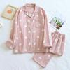 New Spring and Autumn Pajama Set Women's Cotton Long Sleeve Pants Two Piece Love Lovely Sweet Home Furnishing Set