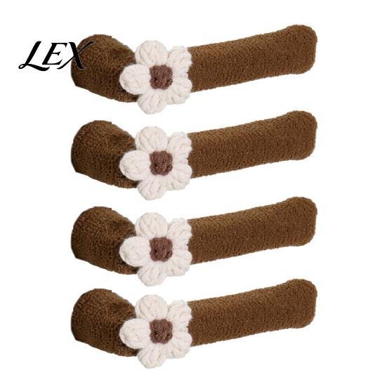Door Handle Protector 2/4Pcs Flower Cover, Anti-collision Knob Protector, Anti-Static Bedroom Anti-Freeze Lever Sleeve for Home Office
