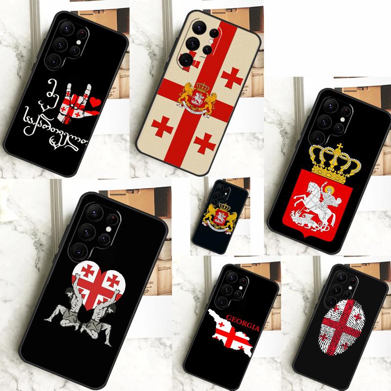 Чехол с флагом Грузии для Samsung Galaxy S23 S24 Ultra S21 S22 Plus Note 20 Note 10 S8 S9 S10 S20 FE