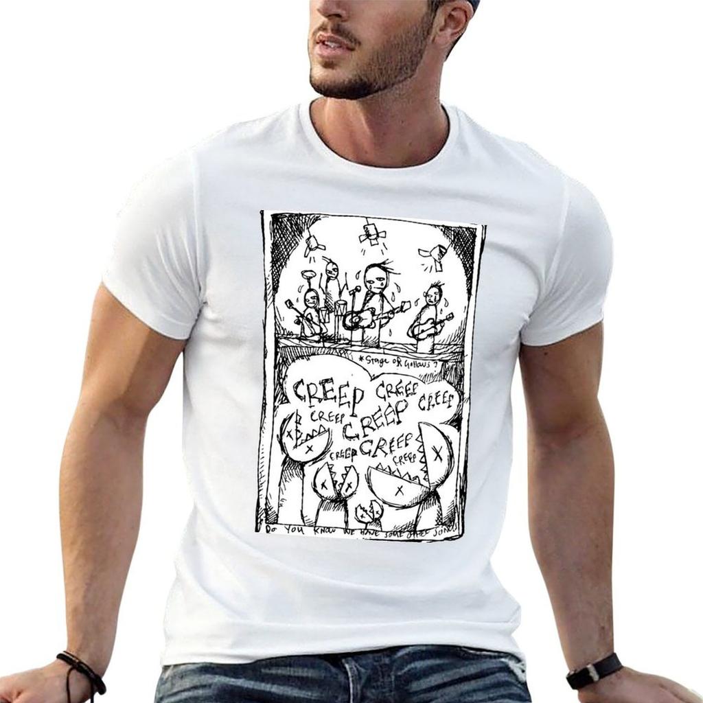 Creep An Illustrated Depiction Of The Band Performing Live Tshirt Work Comfort Tshirt For Unisex