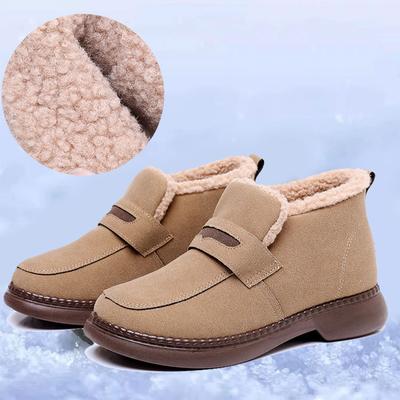 Женские шорты, ботинки, зимние теплые меховые ботинки для снега, женская модная повседневная обувь из хлопка, ботинки на платформе, водонепроницаемые, нескользящие, удобные туфли на плоской подошве