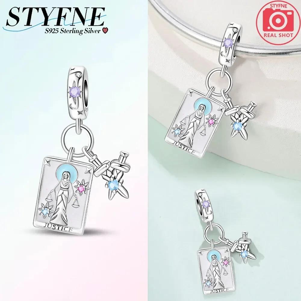 Exquisite Tarot Card Pendant Stars Moon Sun Original Copper Charms Beads Fit Bracelet Women Fine Delicate Gift Accessory Set