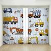 3D мультфильм желтый экскаватор подъемник игрушечный автомобиль цифровая печать занавеска для детей мальчиков спальня жалюзи крючки штанга карман