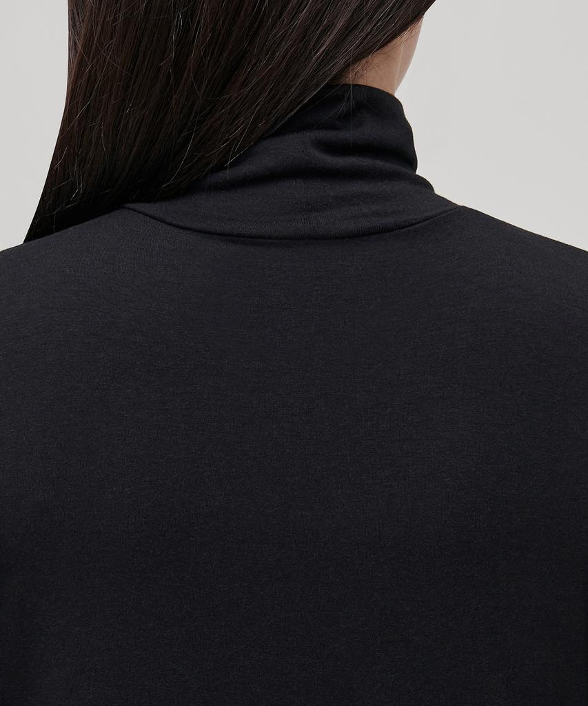 MUSINSA STANDARD WOMAN Women'S Tencel Slim Turtleneck T-Shirt [Black]
