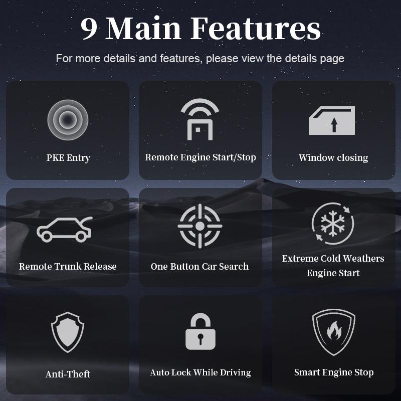 Автомобильная сигнализация с дистанционным управлением PKE, вход без ключа, запуск двигателя, сигнализация, кнопка дистанционного стартера, стоп, авто 12 В