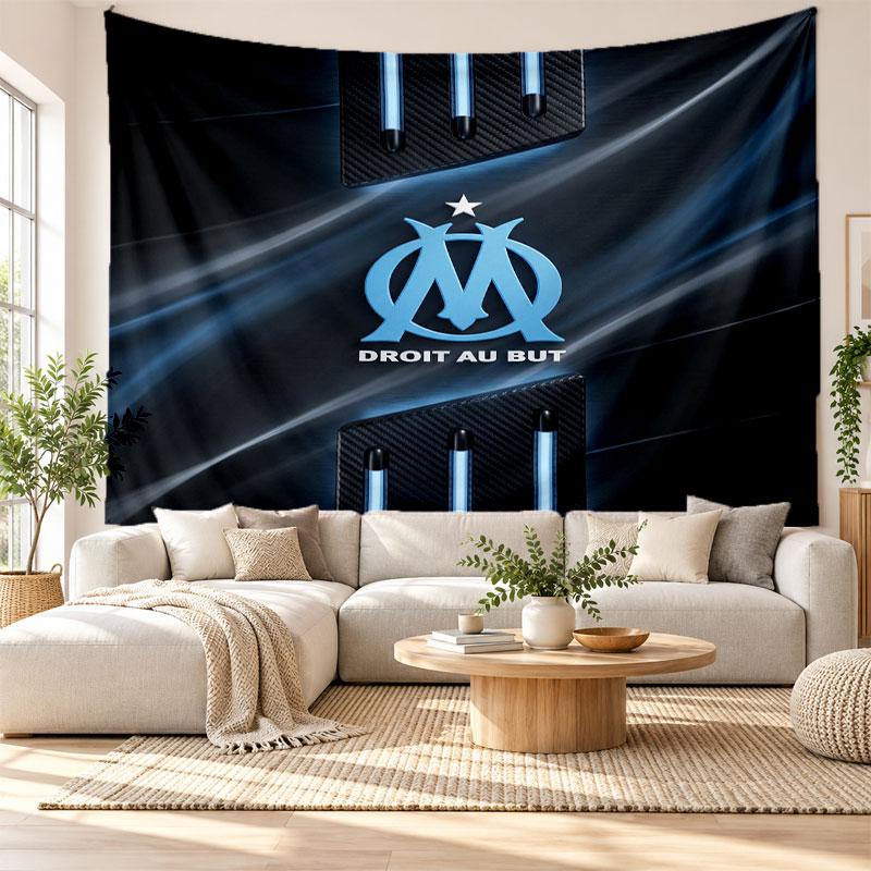 Olympique Lyonnais FC Wall Tapestry, Soft Fabric Wall Hanging, Decorative Backdrop For Bedroom Home Wall Art