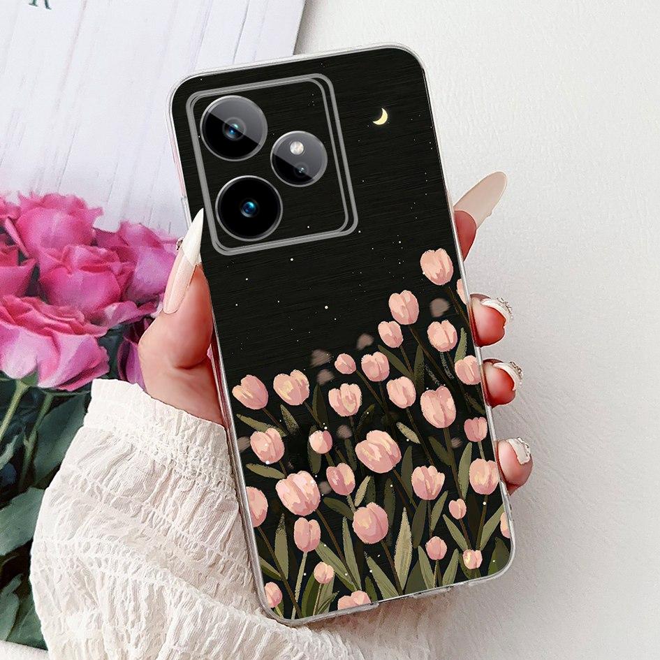 Чехол для Realme GT 7 7T 2025 Популярный Цветок Мягкий Прозрачный Силикон ТПУ Защитная Крышка Для Realme GT7 Pro RMX5011 Чехол-Ракушка для Телефона