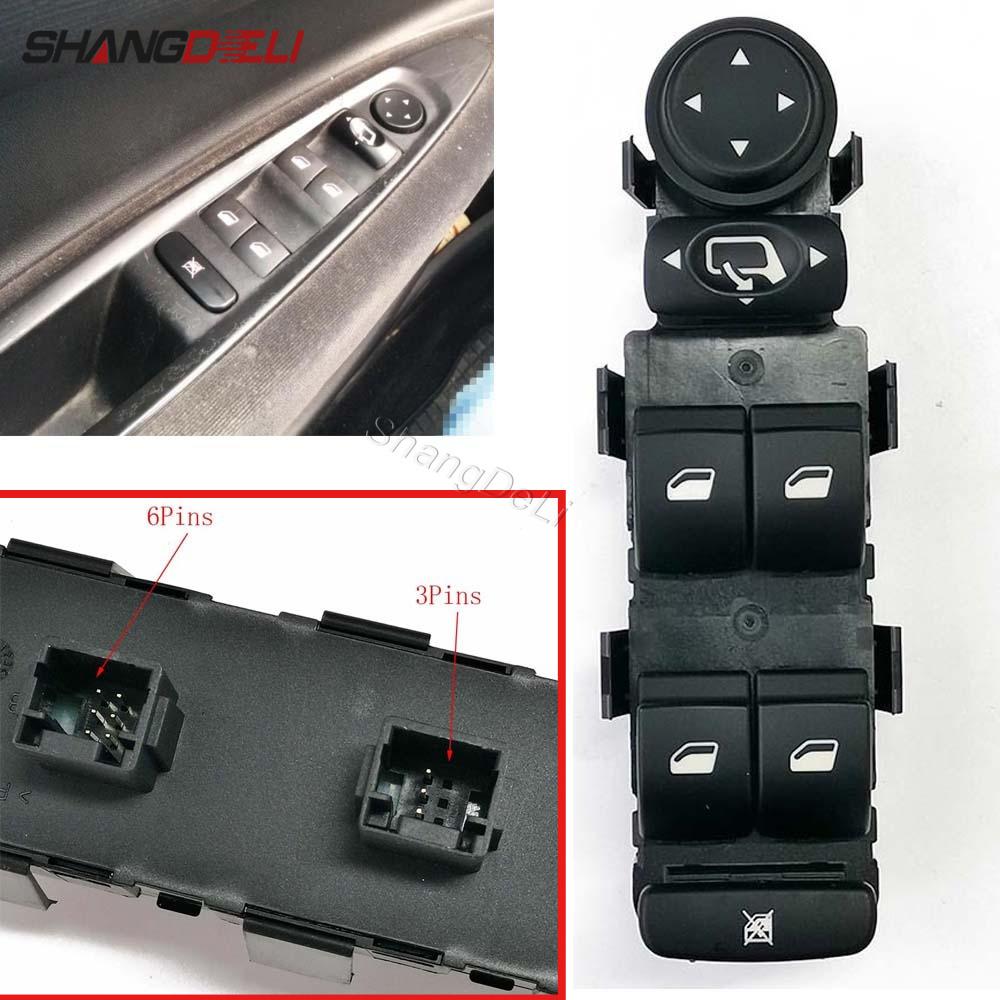 OEM 6554.HA Master Power Window Switch with Electric Folding Mirror 4 Window Lifter Buttons for Citroen C4 2004-2010 Auto Parts