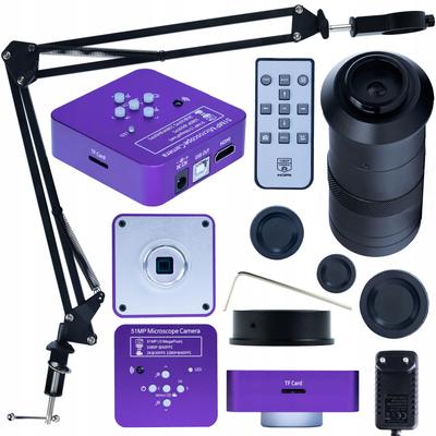 Rosfix Набор Камера-Микроскоп Puppis Pink PRO KMPPP-HDMI-USB 51 Мп – Высокое Качество Изображения | Регулируемый Штатив | Объектив 100x ODM-100X