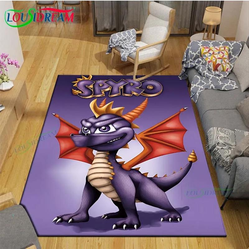 3D Ковры с принтом Классические игры S-Spyro Дракон Гостиная Противоскользящий Ковер Детская Спальня Коврики Коврик для Йоги Большой Ковер Декор
