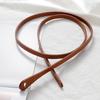 Punch-Free Retro Knotted Thin Waist Belt: Women's Decorative Leather Accessory for Jeans & Dresses.
