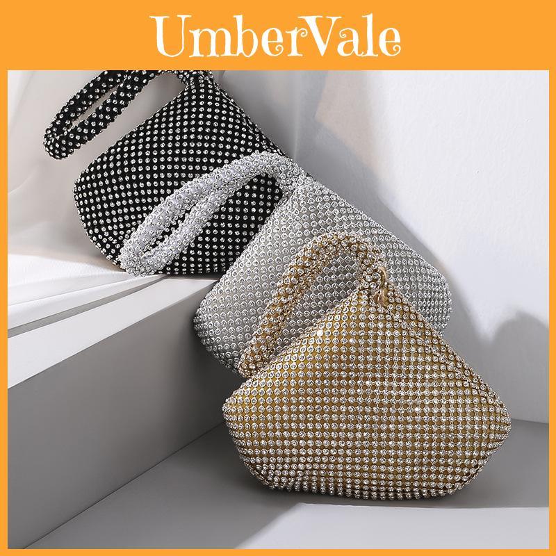 Handmade Polyester Shell Shape Party Purse With Diamond Accents For Night Out