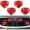 4PCS Heart-Shaped Car Vent Clips with Rhinestone,Bling Air Vent Clips Car Decorations,Premium Shiny Car Clips for Vents CCar Accessories Interior for