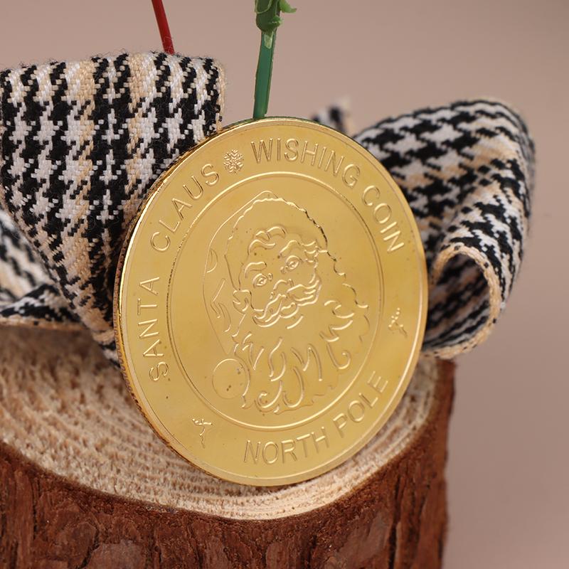 1 шт. Санта-Клаус пожелание монета сувенир подарок Счастливого Рождества позолоченный сувенир монета декоративная памятная монета домашний декор