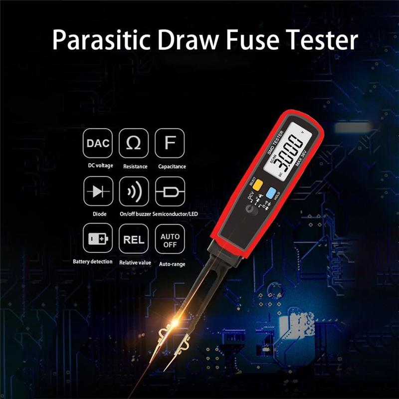 A28G-Draw Tester Automotive, Fuse Monitor For Mini,Maxi ATC Fuses, Draw Fuse Tester With Built-In Flashlight