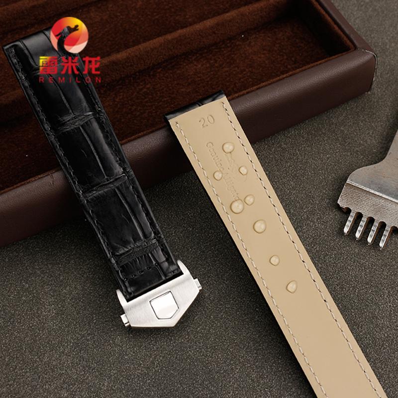 For Ultimate Crocodile Leather Watcband Huawei Watch GT3 Honor Smart Strap Casual Business TAG HEUER Bracelet Blue Black 22mm