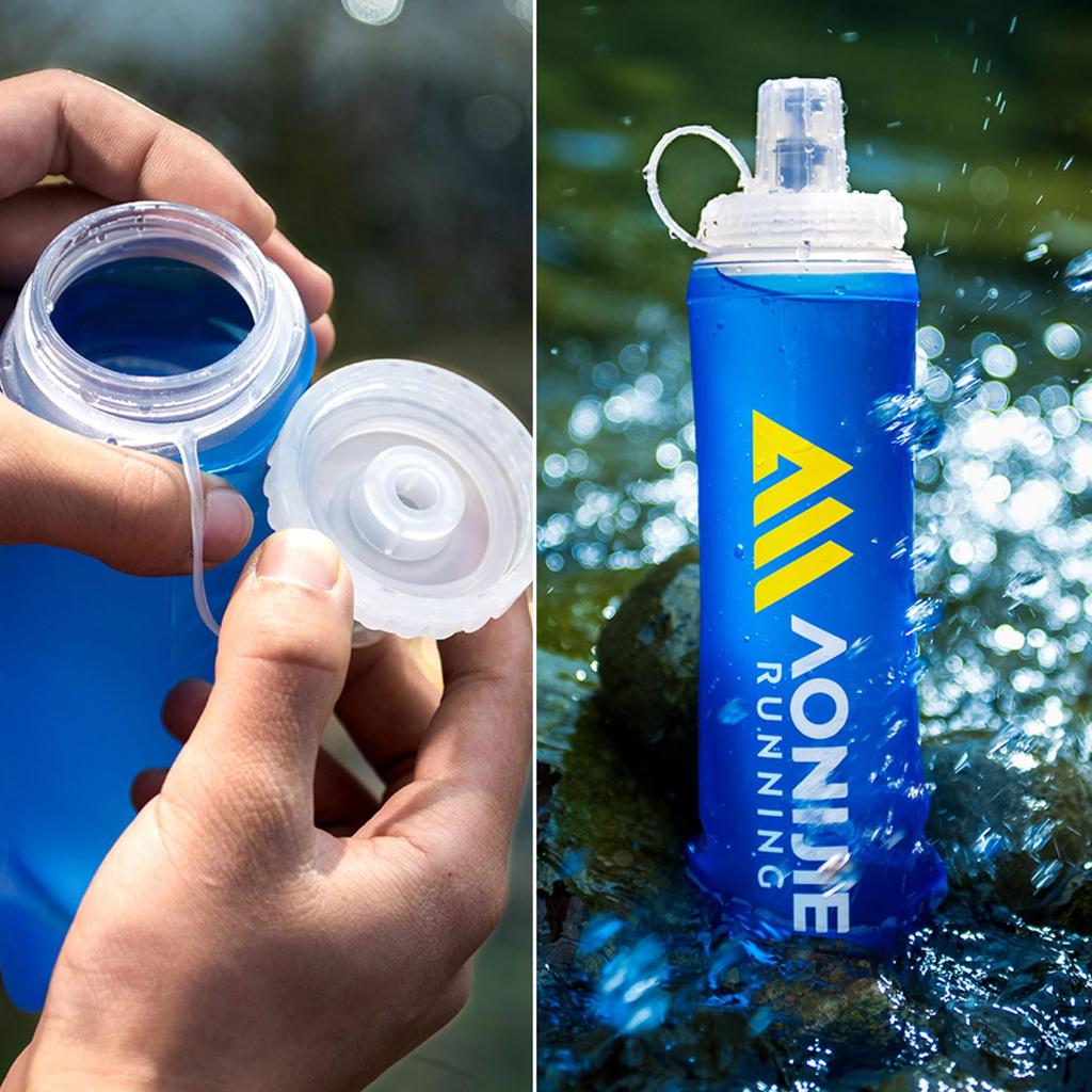 Мягкая фляга для воды Azarxis 500 мл Складная Легкая Легко моющаяся Бутылка для воды с широким горлышком Гидратация Бег Спорт Альпинизм Марафон
