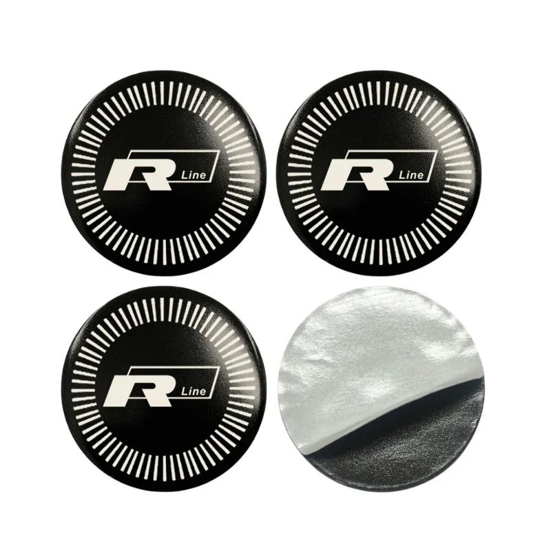 2026 Новые Для VW VOLKSWAGEN 4 шт. 56/60/65 мм Наклейки на центральные колпачки колес автомобиля Значок колпачка ступицы Для Volkswagen VW R Line GTI Golf 5 6 S