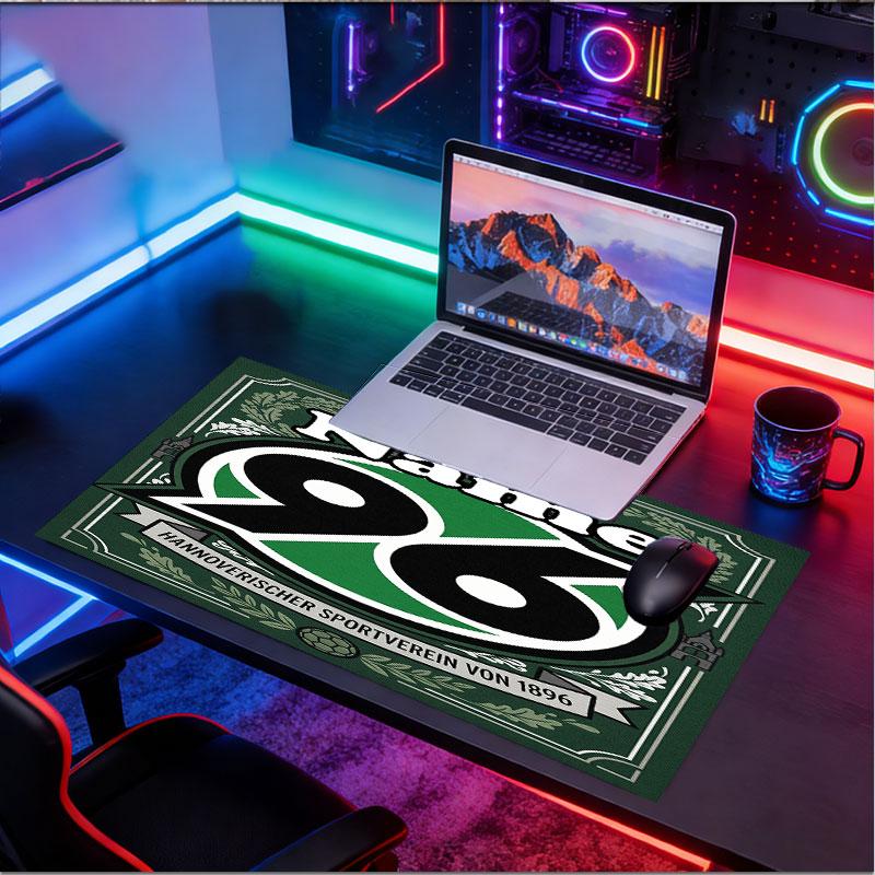 Custom Name Personalized Hannover 96 Football Pattern Mousepad, Laptop PC Desk Mat, Decorative Desk Mat for Home Keyboard Pad Gift