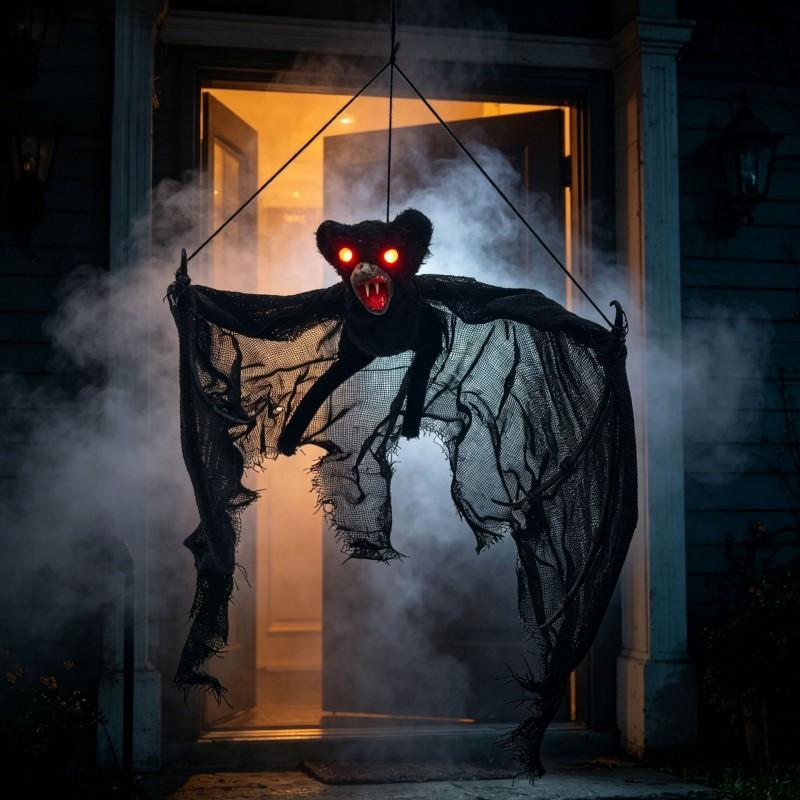 Halloween Glowing Bat Hanging Decor Haunted House Party Scare Prank Terror Theme Decoration