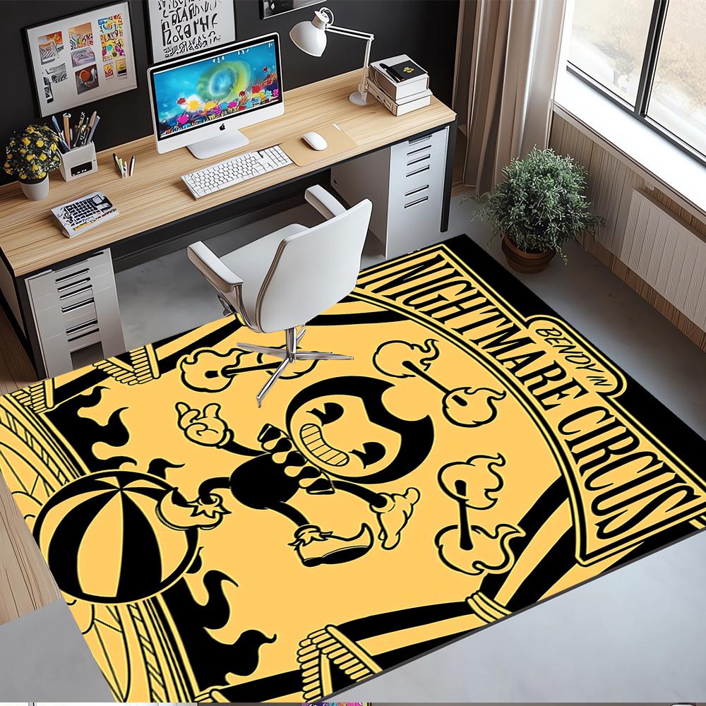 Bendy and the Ink Machine Printed Carpet,Rug,for Office Chair Living Room Bedroom Kitchen Room Decor Gifts.