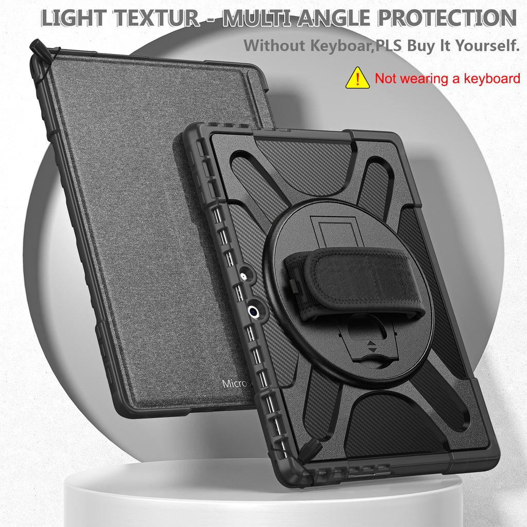 Case For Microsoft Surface Pro 9, Rotating Cover for Surface Pro 9 8 7 6 5 4 Hand Strap KickStand Cover for Surface GO2 Go3