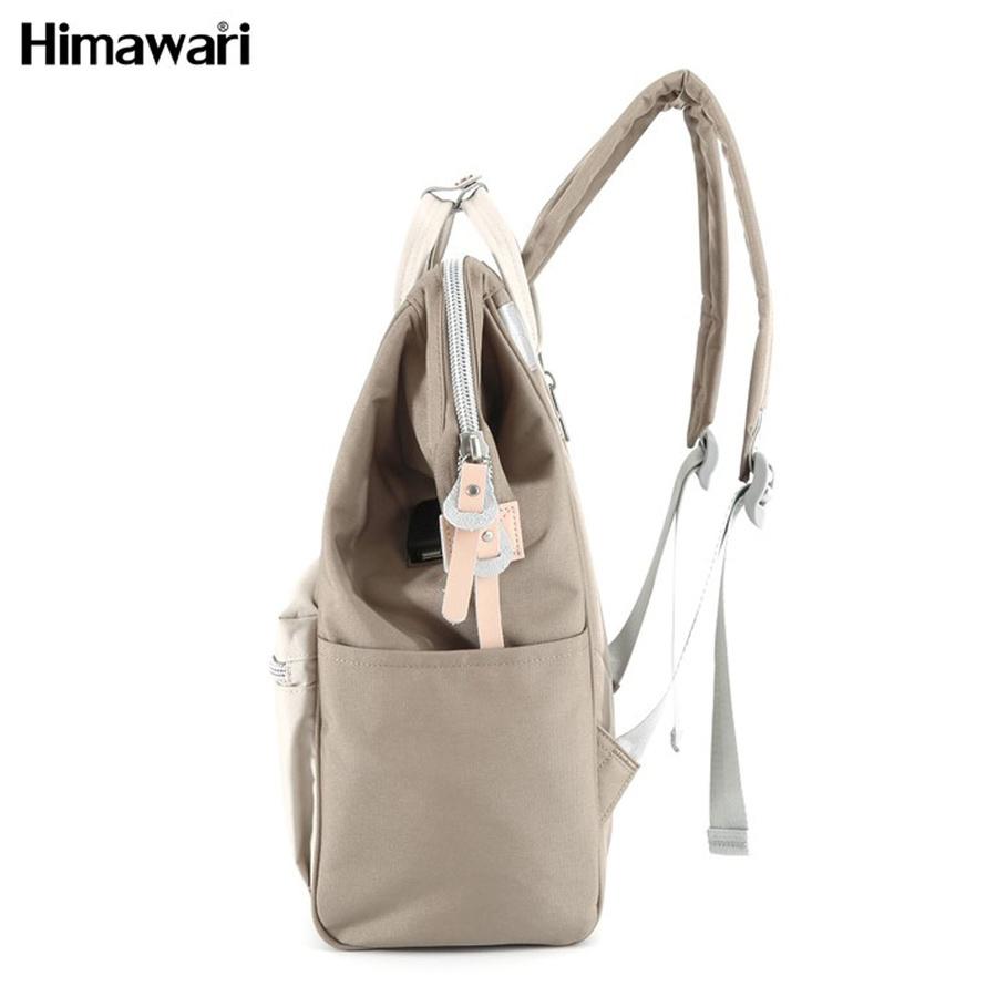 Kremowo-beżowy plecak z miejscem na laptopa i portem USB - Himawari