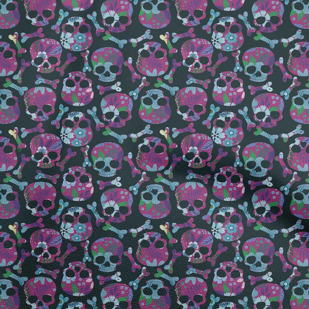oneOone Cotton Flex Light Brown Fabric Skull Sewing Fabric By The Yard Printed Diy Clothing Sewing Supplies 40 Inch